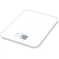 Beurer Digitale Keukenweegschaal KS 19 Pure White, Glasoppervlak, 5 kg / 1 g, LCD-display, Touch, Wit