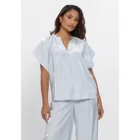 NUKUS Dames Tops & T-shirts Taylor Top Shiny - Lichtblauw - Maat M