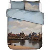 Essenza Dekbedovertrek View on Delft Calming blue Satijn-240 x 200 / 220 cm | Lits-Jumeaux