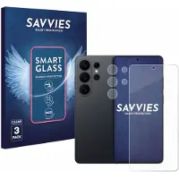 Savvies 3 Stuks Screenprotector - geschikt voor Samsung Galaxy S26 Ultra (Voor+Camera) - beschermfolie glas transparant