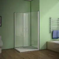 AICA 80x76x185cm,2x douchedeur,douchecabine douchewand hoekinstap draaideur draaideur ESG glazen douche