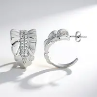 Cavill - Zilveren Oorbellen met Zirkoon 1,03 ct - 925 Sterling Zilver Platina Plating - 24 mm - Elegant Rond Pavé Design Cambodjaans Zirkoon