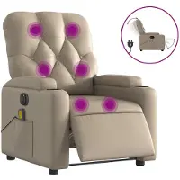 vidaXL Massagestoel verstelbaar elektrisch kunstleer cappuccinokleurig