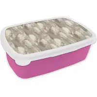 MuchoWow Broodtrommel Roze - Lunchbox Slang - Textuur - Zand - Brooddoos 18x12x6 cm - Brood lunch box - Broodtrommels voor kinderen en volwassenen