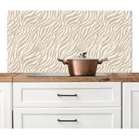 KitchenYeah Spatscherm keuken 120x60 cm - Kookplaat achterwand Zebra - Patroon - Beige - Muurbeschermer - Spatwand fornuis - Hoogwaardig aluminium