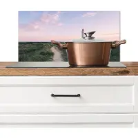 KitchenYeah Spatscherm keuken 60x30 cm - Kookplaat achterwand Vuurtoren - Duinlandschap - Zee - Muurbeschermer - Spatwand fornuis - Hoogwaardig aluminium