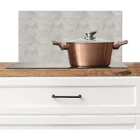 KitchenYeah Spatscherm keuken 60x30 cm - Kookplaat achterwand Grijs - Beton print - Industrieel - Muurbeschermer - Spatwand fornuis - Hoogwaardig aluminium