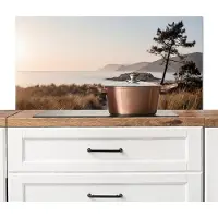 KitchenYeah Spatscherm keuken 100x50 cm - Kookplaat achterwand Landschap - Kust - Duinen - Muurbeschermer - Spatwand fornuis - Hoogwaardig aluminium