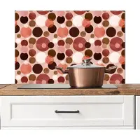 KitchenYeah Spatscherm keuken 80x55 cm - Kookplaat achterwand Cirkels - Modern - Kleurrijk - Muurbeschermer - Spatwand fornuis - Hoogwaardig aluminium