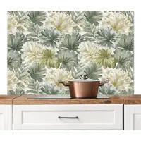 KitchenYeah Spatscherm keuken 120x80 cm - Kookplaat achterwand Bladeren - Botanisch - Groen - Muurbeschermer - Spatwand fornuis - Hoogwaardig aluminium
