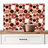 KitchenYeah Spatscherm keuken 100x65 cm - Kookplaat achterwand Cirkels - Modern - Kleurrijk - Muurbeschermer - Spatwand fornuis - Hoogwaardig aluminium