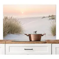 KitchenYeah Spatscherm keuken 120x80 cm - Kookplaat achterwand Horizon - Duinlandschap - Zand - Muurbeschermer - Spatwand fornuis - Hoogwaardig aluminium