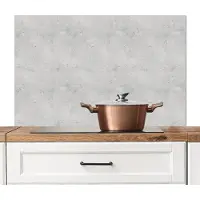 KitchenYeah Spatscherm keuken 100x65 cm - Kookplaat achterwand Grijs - Beton print - Neutraal - Muurbeschermer - Spatwand fornuis - Hoogwaardig aluminium
