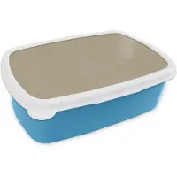 MuchoWow Broodtrommel Blauw - Lunchbox Zandkleur - Korrelige structuur - Beton print - Brooddoos 18x12x6 cm - Brood lunch box - Broodtrommels voor kinderen en volwassenen
