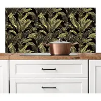 KitchenYeah Spatscherm keuken 120x60 cm - Kookplaat achterwand Botanisch - Bladeren - Groen - Muurbeschermer - Spatwand fornuis - Hoogwaardig aluminium