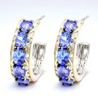 Cavill - Zilveren Oorbellen met 1 8 ct Ovale Tanzaniet - 925 Sterling Zilver met Palladium - Elegante Blauwe Edelsteen Sieraden 17 mm