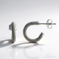 Cavill - 925 Sterling Zilveren Oorbellen - Spiraalvormig Design - Lichtgewicht - 13 mm - Elegante Dames Hoepels - Modern & Comfortabel