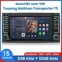 AWESAFE Autoradio - Geschikt Voor VW Volkswagen Touareg 2002 t/m 2011 Multivan Transporter T5 - Android 15.0 Systeem - Autoradio met navigatie GPS - Radio Scherm - Bluetooth Wifi RDS DSP