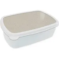 MuchoWow Broodtrommel Wit - Lunchbox Lichtbeige - Terrazzo - Grijs - Brooddoos 18x12x6 cm - Brood lunch box - Broodtrommels voor kinderen en volwassenen