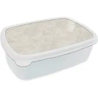 MuchoWow Broodtrommel Wit - Lunchbox Crèmebeige - Marmer print - Aders - Brooddoos 18x12x6 cm - Brood lunch box - Broodtrommels voor kinderen en volwassenen