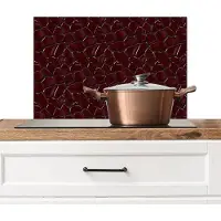 KitchenYeah Spatscherm keuken 60x40 cm - Kookplaat achterwand Mozaïek - Tegel - Bordeauxrood - Muurbeschermer - Spatwand fornuis - Hoogwaardig aluminium
