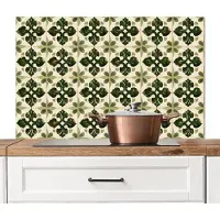 KitchenYeah Spatscherm keuken 100x65 cm - Kookplaat achterwand Patroon - Tegel - Groen - Muurbeschermer - Spatwand fornuis - Hoogwaardig aluminium