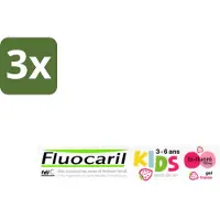 FLUOCARIL Kids - Bi-Fluoride - Tandpasta - Met Aardbeiensmaak - 3 tot 6 jaar - 50 ml - Bulkverpakking - 3 stuks