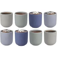Excellent houseware Siaki Koffiemok/theemok - set 8x - Nordic - pastel mix - 250 ml - mokken - keramiek