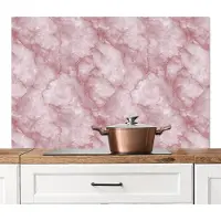 KitchenYeah Spatscherm keuken 120x80 cm - Kookplaat achterwand Roze - Kwartsmarmer - Aders - Muurbeschermer - Spatwand fornuis - Hoogwaardig aluminium