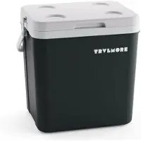 TRVLMORE Koelbox 26L - 65 Uur Koeling - Frigobox - Inclusief 2 Koelelementen - Antraciet