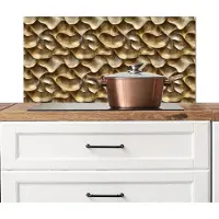 KitchenYeah Spatscherm keuken 80x40 cm - Kookplaat achterwand Abstract - Antiek - Goud - Muurbeschermer - Spatwand fornuis - Hoogwaardig aluminium
