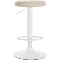 CLP Barkruk Ponte - kunstleer, wit frame - Crème kleur