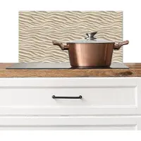 KitchenYeah Spatscherm keuken 60x30 cm - Kookplaat achterwand Zand - Golven - Beige - Muurbeschermer - Spatwand fornuis - Hoogwaardig aluminium