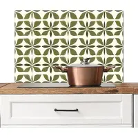 KitchenYeah Spatscherm keuken 80x55 cm - Kookplaat achterwand Botanisch - Retro - Groen - Muurbeschermer - Spatwand fornuis - Hoogwaardig aluminium