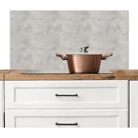 KitchenYeah Spatscherm keuken 100x50 cm - Kookplaat achterwand Grijs - Beton print - Industrieel - Muurbeschermer - Spatwand fornuis - Hoogwaardig aluminium