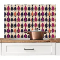 KitchenYeah Spatscherm keuken 100x65 cm - Kookplaat achterwand Vintage - Retro - Kleurrijk - Muurbeschermer - Spatwand fornuis - Hoogwaardig aluminium