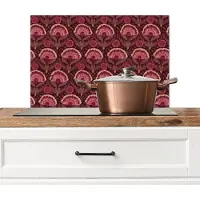 KitchenYeah Spatscherm keuken 60x40 cm - Kookplaat achterwand Antiek - Bloemen - Kleurrijk - Muurbeschermer - Spatwand fornuis - Hoogwaardig aluminium