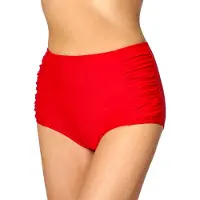 Merry Style Dames Zwembroek - Bikinibroekje - Elastische tailleband – Polyamide & Elastaan – Rood (4186) – 38 - MS-MS10-119-SL