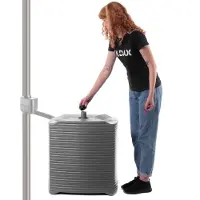 Kadax Regenton, modulair regenwaterreservoir voor tuin, weerbestendig, 126 liter, kunststof, rechthoekig, houtskool