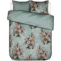 Essenza Dekbedovertrek Tulip Bloom Surf Green Satijn-240 x 200 / 220 cm | Lits-Jumeaux