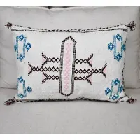 Poufs&Pillows Berber kussen - Handira stijl - Marokkaans kussen wit - 60x40 cm