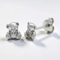 Cavill - Zilveren Oorbellen - 925 Sterling Zilver - Schattige Teddybeer Oorstekers 6 mm - Kinder Sieraden - Speelse Kleine Oorbellen Meisjes
