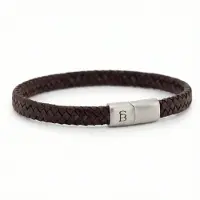 Steel & Barnett - Gevlochten Armband Heren - Riley - Bruin - Maat M