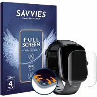 Savvies - Screenprotector voor Oukitel Smartwatch 1.91" - Folie Beschermfolie transparant volledig dekking 4 Stuks