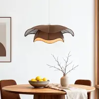 LumenXL Hanglamp Vea met organische linnen kap in warm bruin