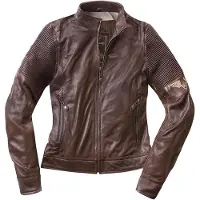 Black-Cafe London Amol Bruin Dames Leren Motorjas Maat S