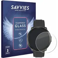Savvies - Glas Screenprotector voor Watchmark Kardiowatch WM18 Plus - Gehard Beschermglas 9H 3 Stuks