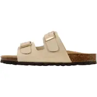 The Divine Factory Muiltjes 'Leder-Pantoletten Noga Sierra Edge' beige