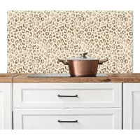 KitchenYeah Spatscherm keuken 120x60 cm - Kookplaat achterwand Luipaard - Klassiek - Beige - Muurbeschermer - Spatwand fornuis - Hoogwaardig aluminium