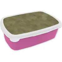 MuchoWow Broodtrommel Roze - Lunchbox Textuur - Abstract - Groen - Brooddoos 18x12x6 cm - Brood lunch box - Broodtrommels voor kinderen en volwassenen